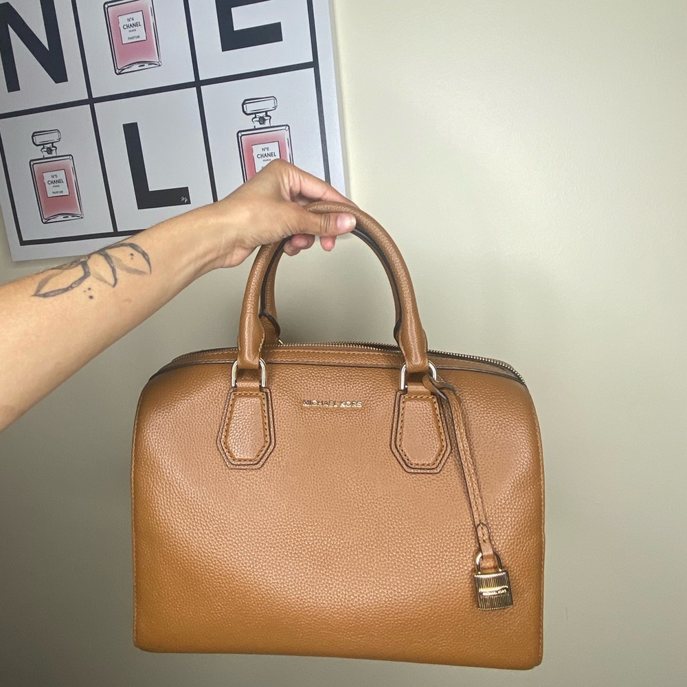 Michael Kors Handbag, Cocoa Burnished Amb